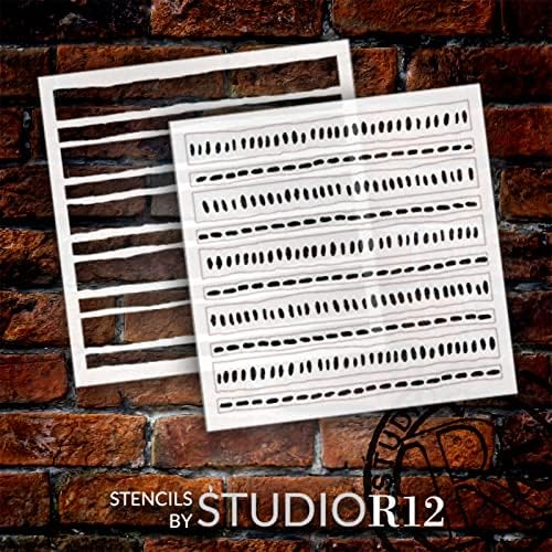 סטנסיל דפוס פס מברשת מאת Studior12 - Select Size - ארהב תוצרת ארהב - DIY Boho Decor | ציור על